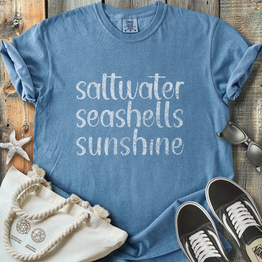 Saltwater seashells sunshine T-Shirt T3D25BW