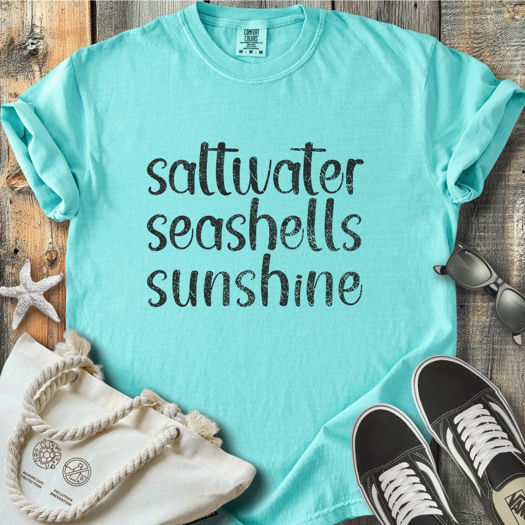 Saltwater seashells sunshine T-Shirt T3D25BW