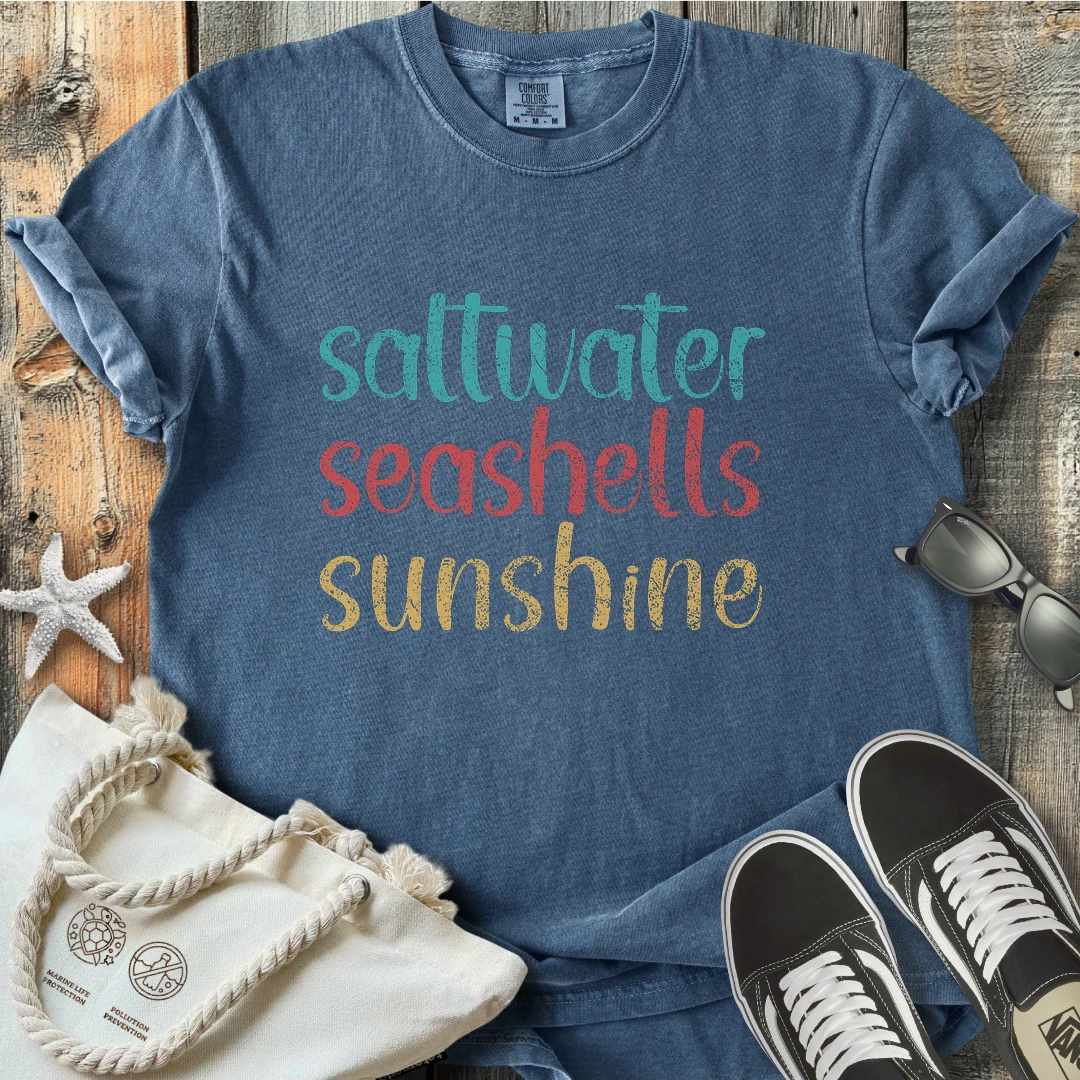 Saltwater seashells sunshine T-Shirt T3D25C2