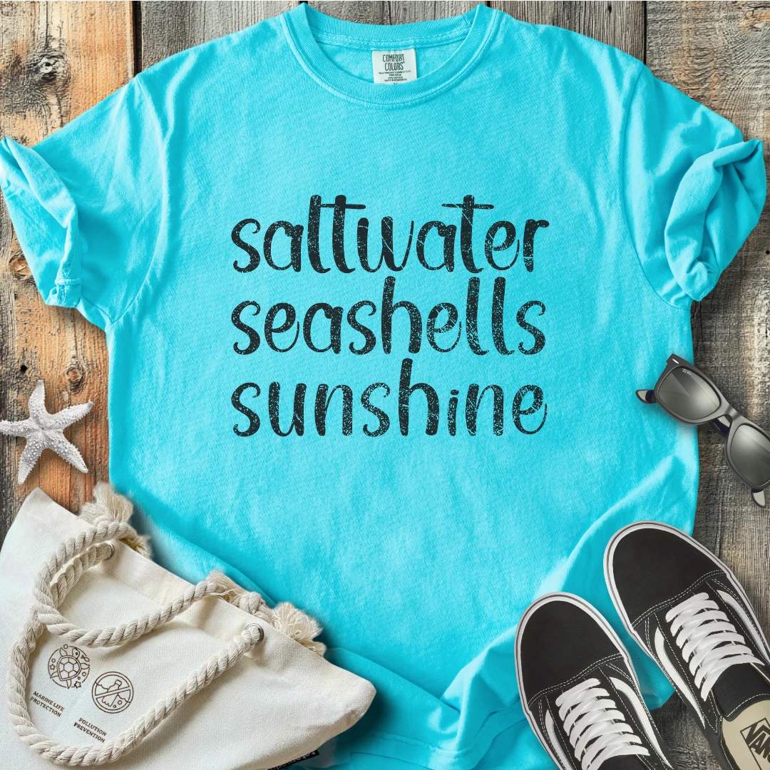 Saltwater seashells sunshine T-Shirt T3D25BW