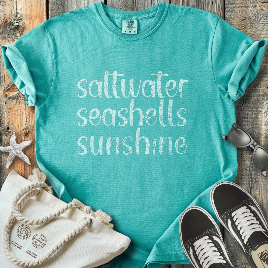 Saltwater seashells sunshine T-Shirt T3D25BW