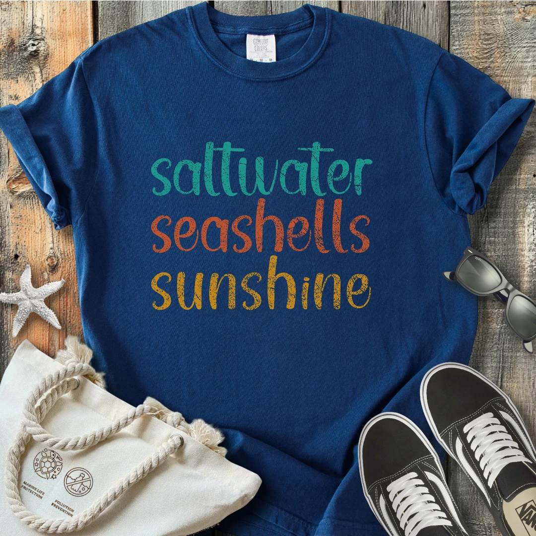 Saltwater seashells sunshine T-Shirt T3D25C1