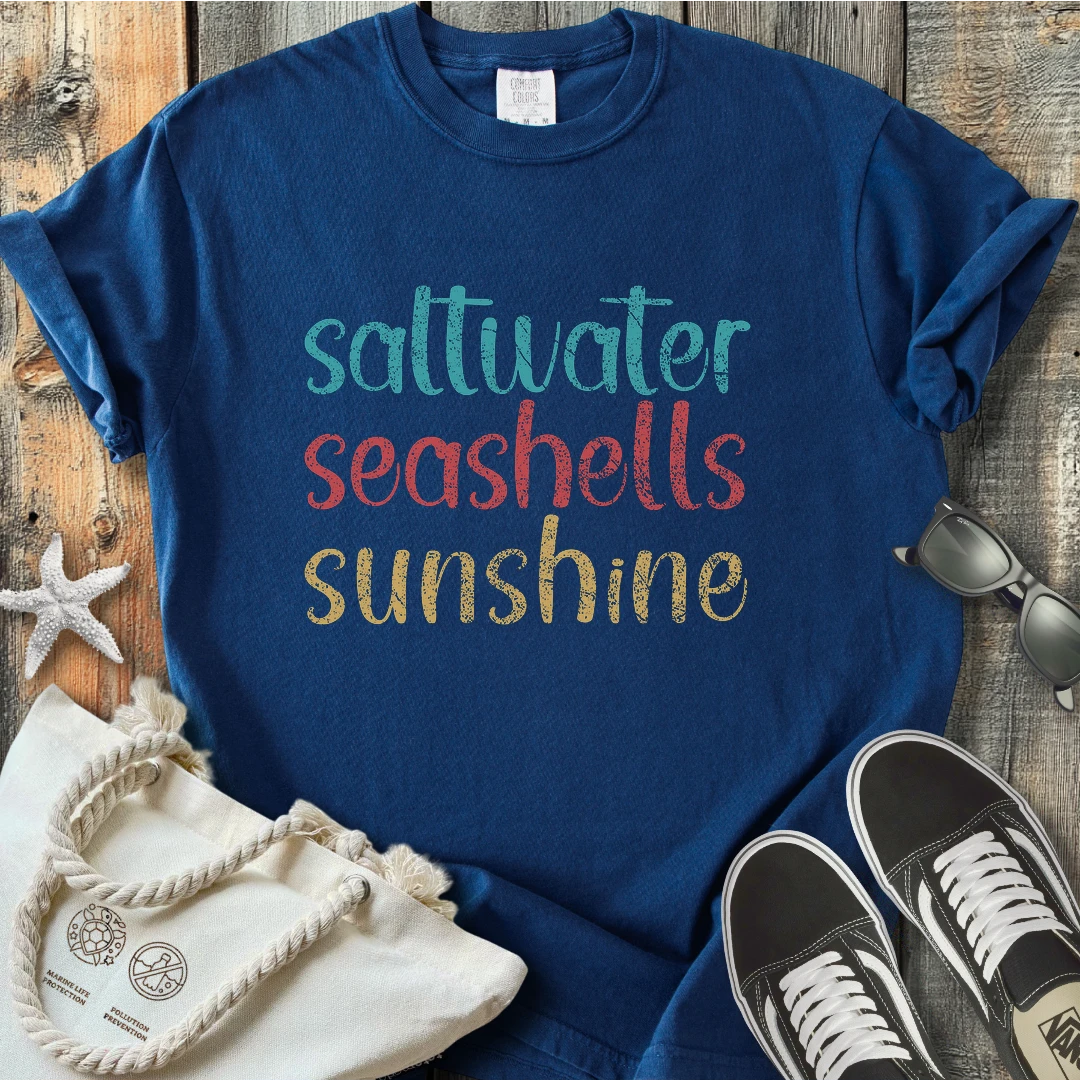 Saltwater seashells sunshine T-Shirt T3D25C2