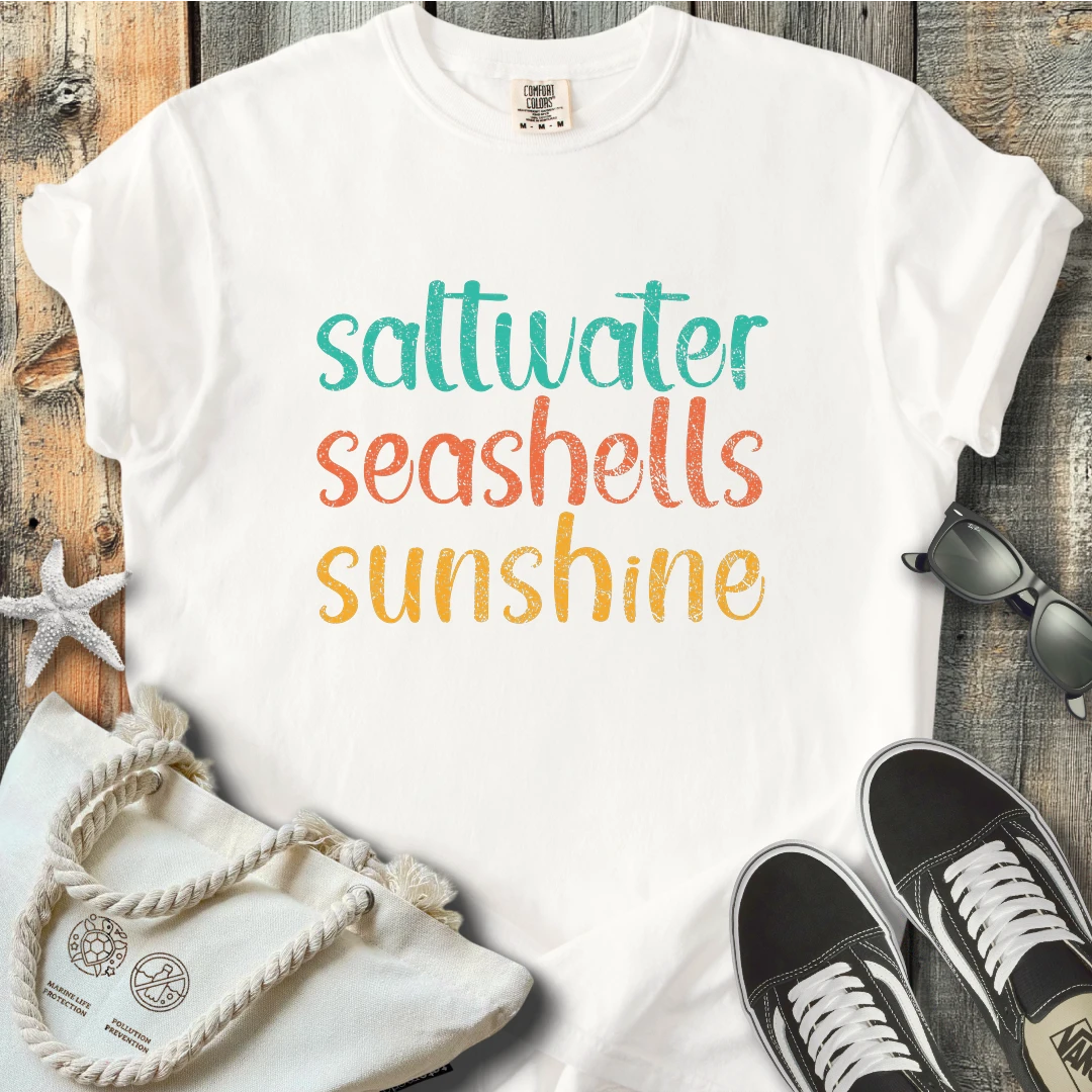 Saltwater seashells sunshine T-Shirt T3D25C1