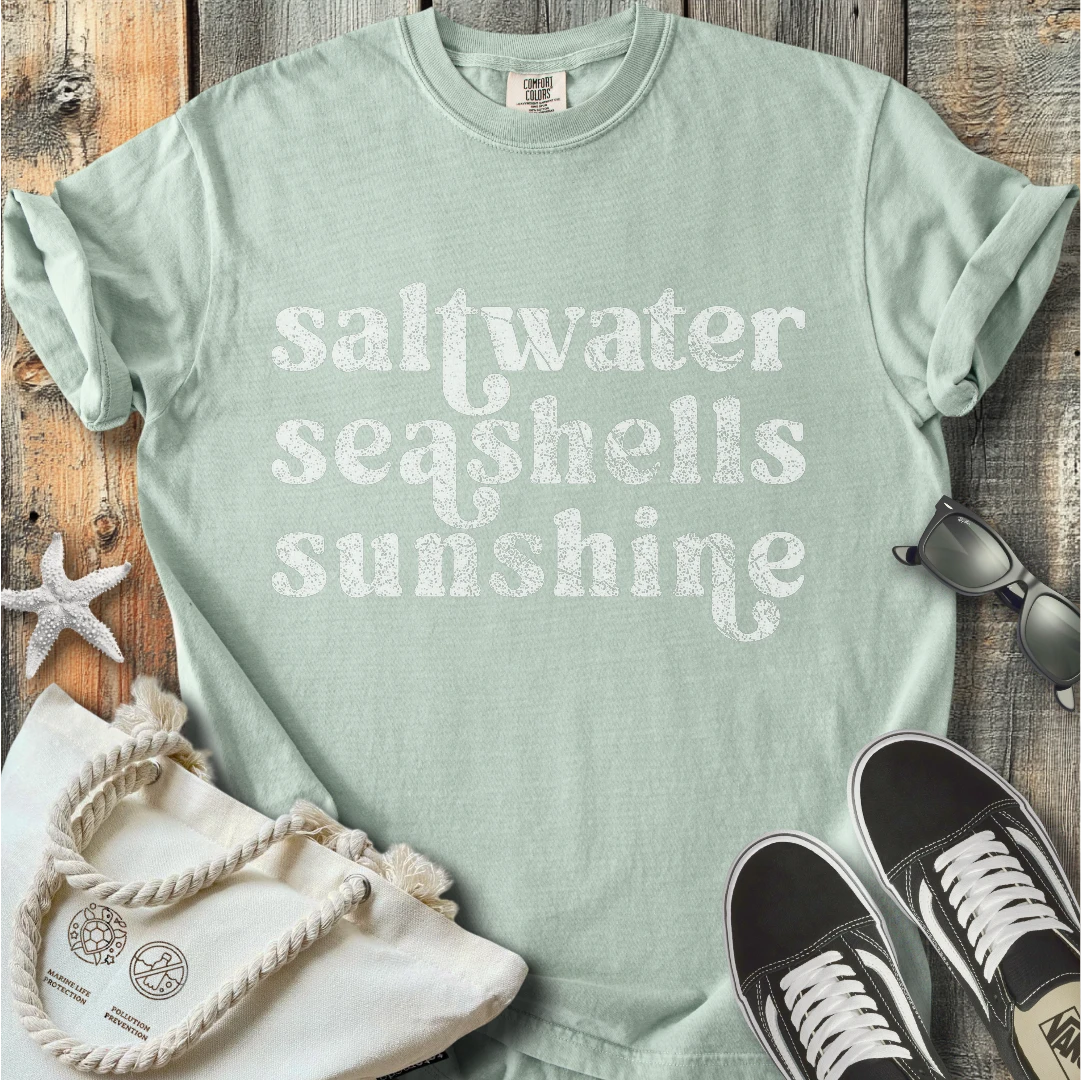 Saltwater seashells sunshine T-Shirt T3D21BW