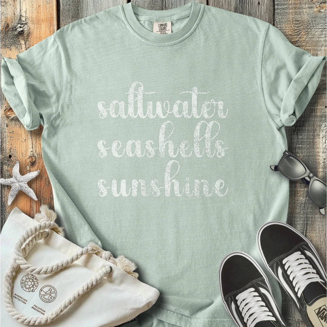 Saltwater seashells sunshine T-Shirt T3D30BW