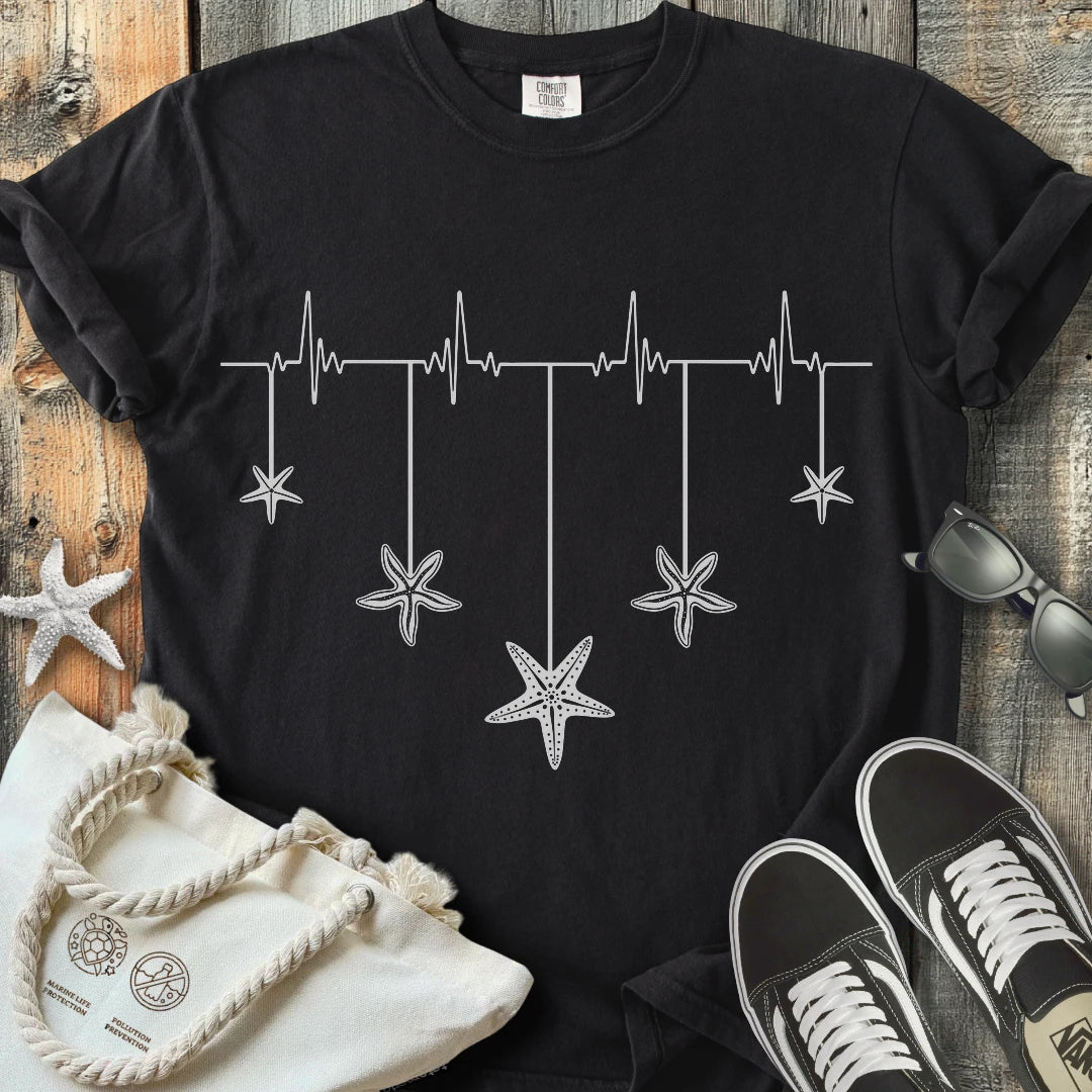 Starfish Heartbeat T-Shirt ECG79BW